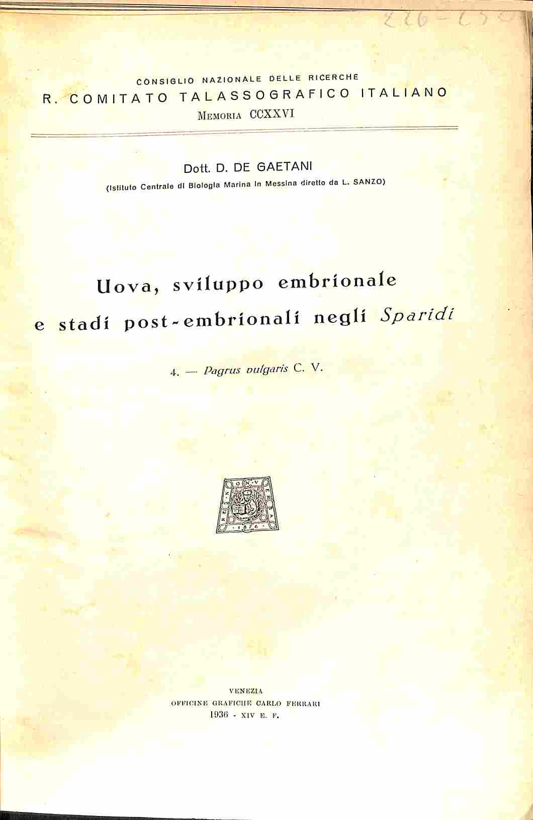 R. Comitato talassografico italiano (Miscellanea di articoli)